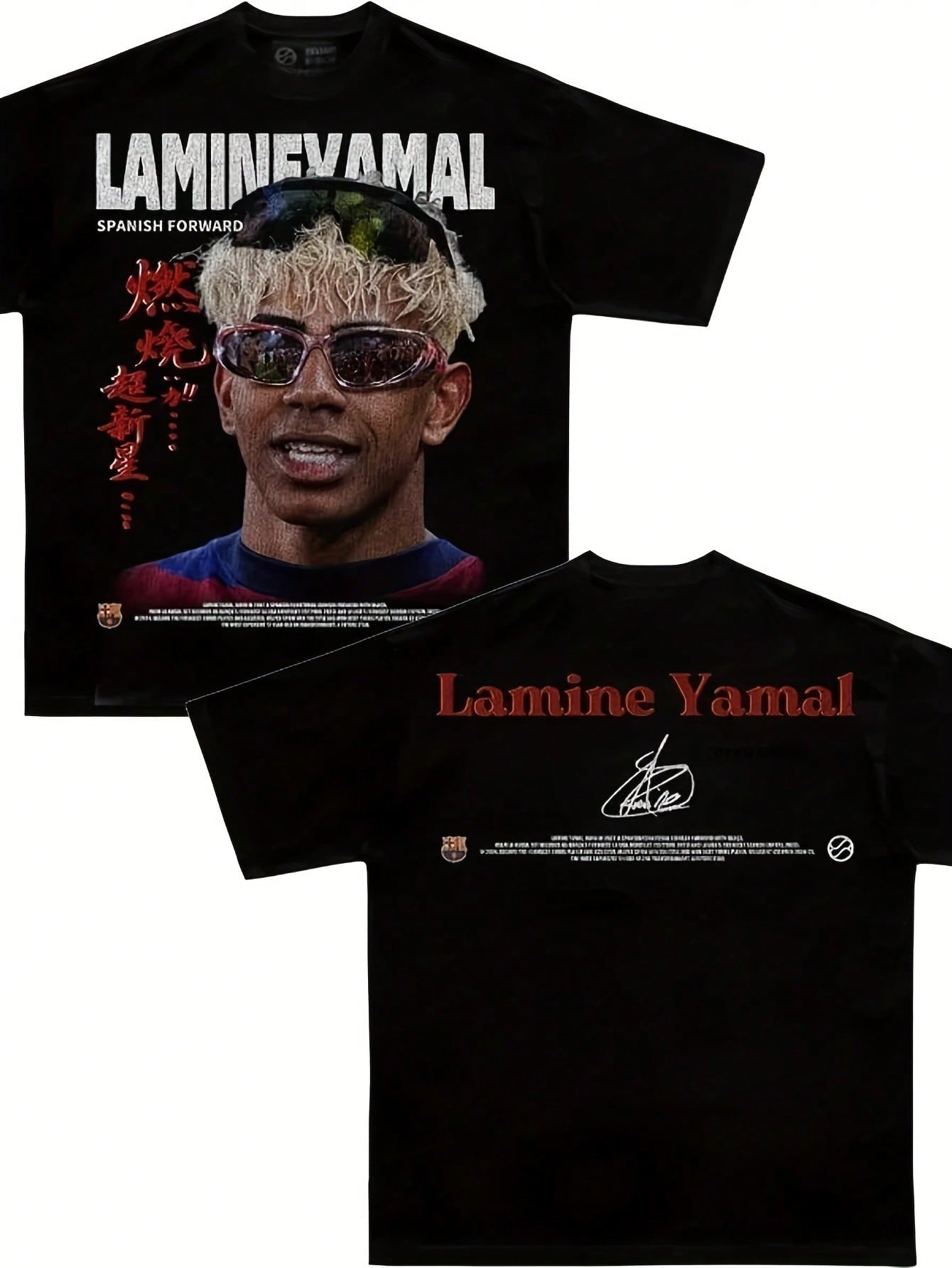 MUC Lamin Yamal T-Shirt Star Print Amerin High Street Heavy Short-Sved Football Retro T-Shirt Unisex 220G High-Density Pure Cotton  T-Shirt - Ft And Gentle, I For Daily Wear, Gym Sessions, Vation, And A Perfect Birthday Or Day Surprise Clothes , Clothes