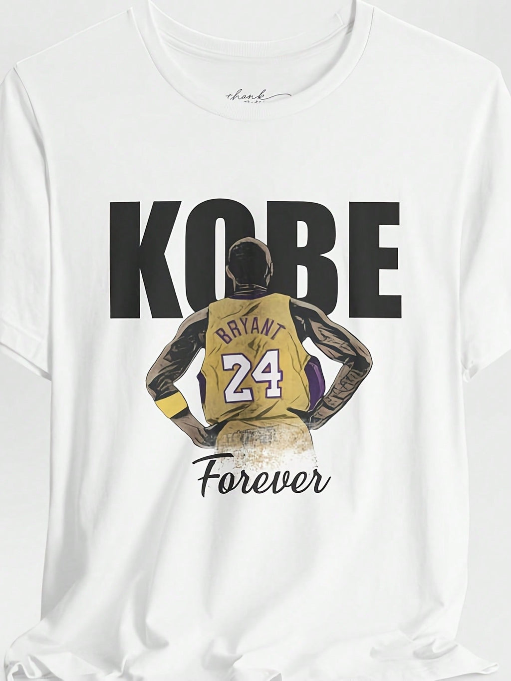 NBA T ShirtAdult & T-Shirt; LA Lakers Kobe Forever Adult & Youth Short Sve Rel Unisex 220G 100% High Density Cotton T-Shirt-Comfortable And Skin-Friendly, Ideal For Everyday Wear, Gym Training, And Travel. Perfect As A Surprise Gift For Birthdays And Anni