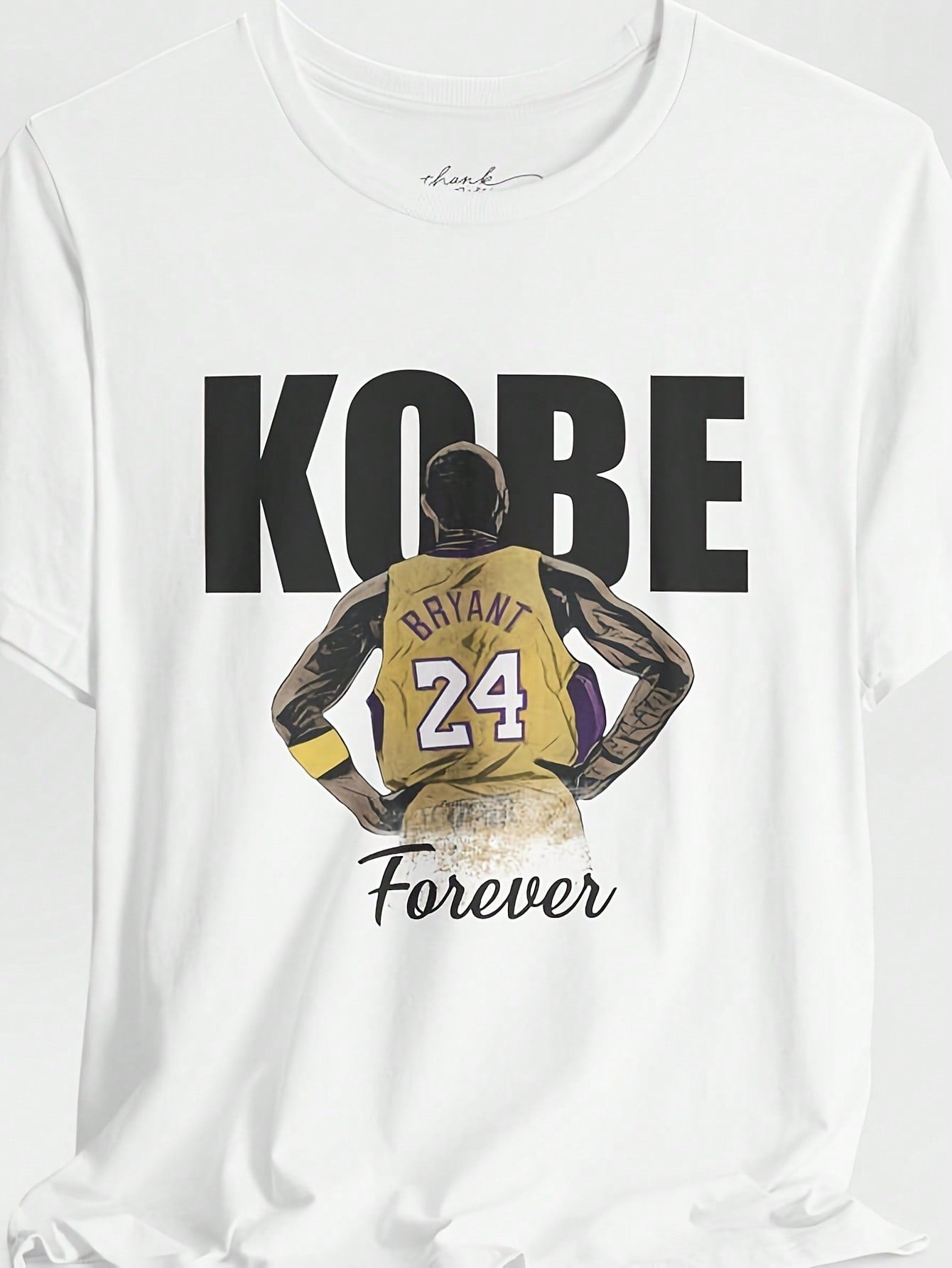 NBA T ShirtAdult & T-Shirt; LA Lakers Kobe Forever Adult & Youth Short Sve Rel Unisex 220G 100% High Density Cotton T-Shirt-Comfortable And Skin-Friendly, Ideal For Everyday Wear, Gym Training, And Travel. Perfect As A Surprise Gift For Birthdays And Anni