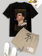 NBA T ShirtMitch & Ness S Shirt Lakers-7K2M1SBEH-LAK-R2-15-XL Unisex 220G High Density Cotton 100% T-Shirt-Comfortable And Skin-Friendly, Perfect For Everyday Wear, Gym Training, And Travel. Perfect As A Surprise Gift For Birthdays And Anniversaries. Vint
