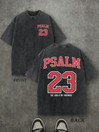 PSALM 23 Christian Shirt, 'THE LORD IS MY SHEPHERD' Christian Scripture T-Shirt, Vintage Retro Washed Shirt Double Sided Printed (230 Heavyweight Pure Cotton T-Shirt)  High Quality Christian T-Shirt, Christian Gifts, Men's And Women's Shirts, Comfortable,