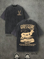 God's Glory Christian Washed Shirt, 'PSALM 42:1' Christian Scripture T-Shirt, Vintage Retro Washed Shirt Double Sided Printed (230 Heavyweight Pure Cotton T-Shirt)  High Quality Christian T-Shirt, Christian Gifts, Men's And Women's Shirts, Comfortable, Fa