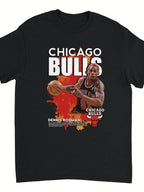 NBA Graphic T-Shirt Collection  Basketball Y2K Rap MJ Bulls  Pm Quality Heavyweighfor  & Wo US, Alpha, All, Regular, Regular, 4 RingsBlack