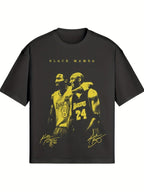 NBA Graphic T-Shirt Collection  Basketball Y2K Rap MJ Bulls  Pm Quality Heavyweighfor  & Wo US, Alpha, All, Regular, Regular, 4 RingsBlack