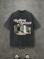 The Stone Was Rolled Away Unisex Christian Washed Shirt, Christian Scripture T-Shirt, Vintage Retro Washed Shirt Single-Sided Printed (230 Heavyweight Pure Cotton T-Shirt)  High Quality Christian T-Shirt, Christian Gifts, Men's And Women's Shirts, Comfort