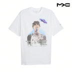 Melorare Loose Basketball Print Short Sleeve T-Shirt White Tops Men1:1
