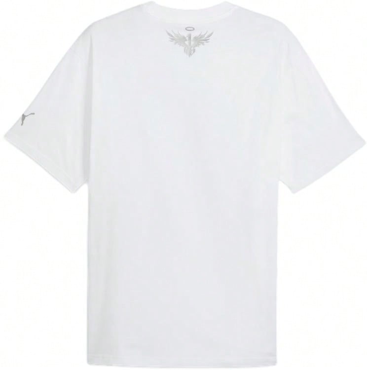 Melorare Loose Basketball Print Short Sleeve T-Shirt White Tops Men1:1