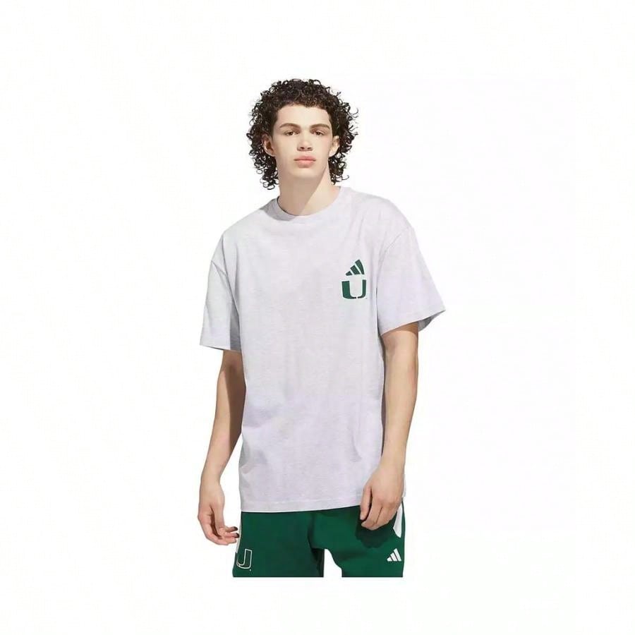 Adidas Men's Gray Miami Hurricanes Off-Court T-Shirt |  | Men Sports Tees & Tanks1:1