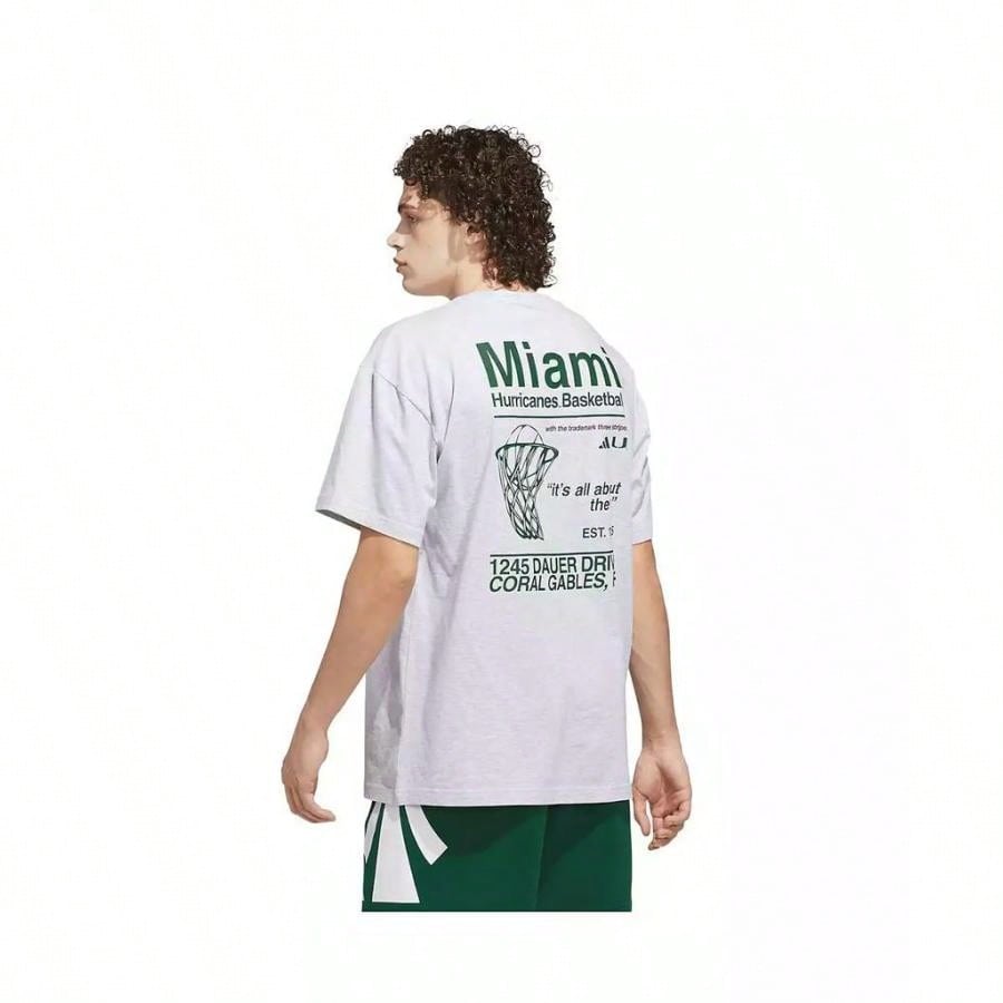 Adidas Men's Gray Miami Hurricanes Off-Court T-Shirt |  | Men Sports Tees & Tanks1:1