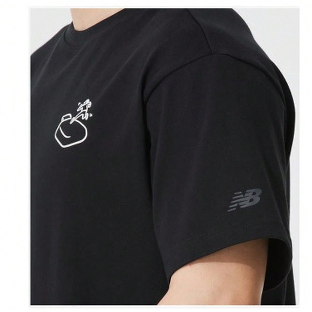 New Balance New Men's And Women's Gender-Neutral Simple And Versatile Round-Neck Short-Sleeved T-Shirt AMT52351-BK1:1