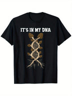 Unisex Morel Mushroom Graphic T-Shirt - 100% Cotton Streetwear Casual Tee With DNA & Nature Design, Slight Stretch, All-Season Comfort, Sizes S-XXXL, Mushroom Clothes