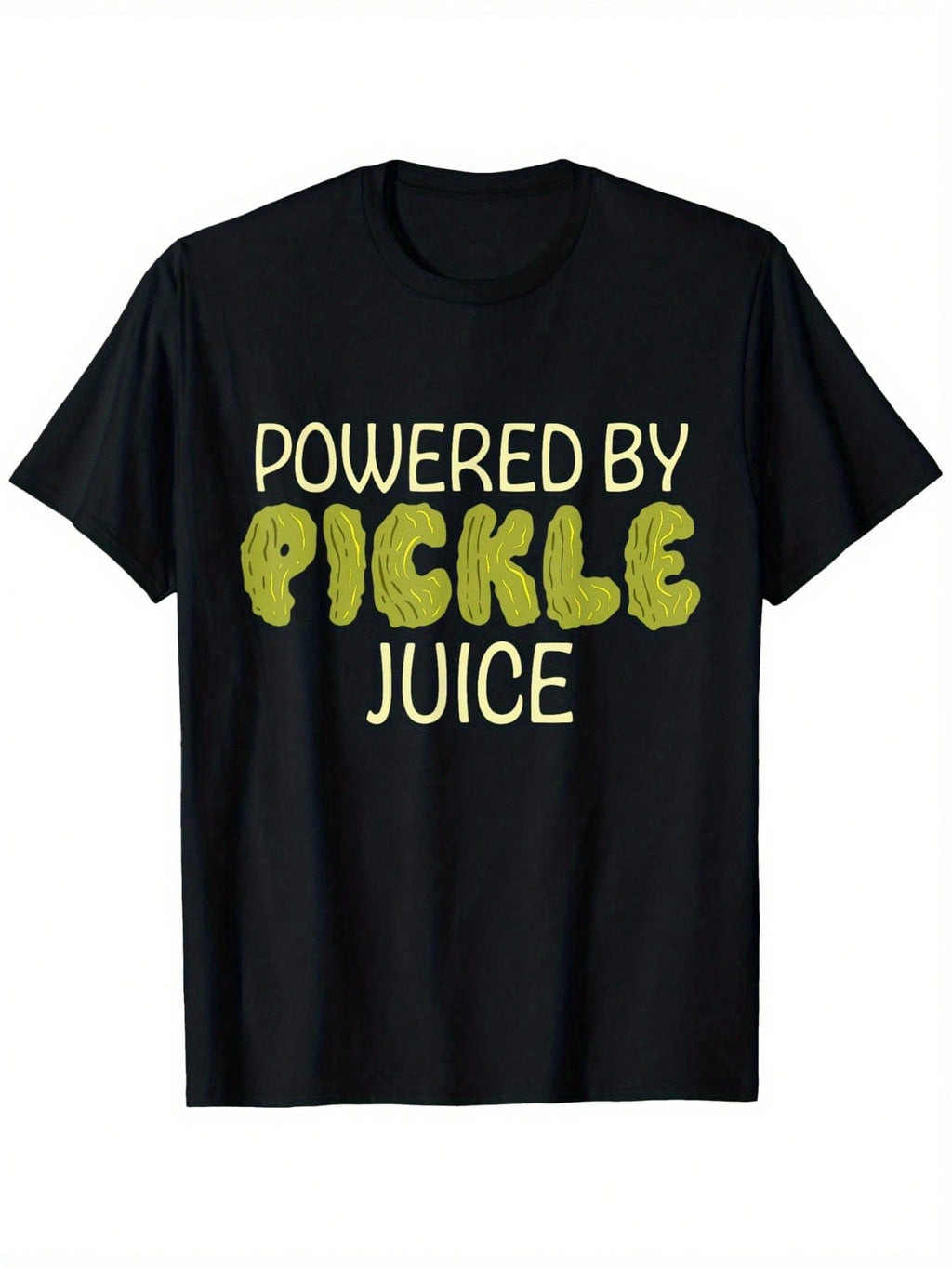 Powered By Pickle's Juice Graphic T-Shirt - Unisex 100% Cotton Streetwear Tee With Slight Stretch, Regular Fit Casual Short Sleeve Shirt For Men & Women, All-Season Comfort, Machine Washable, Sizes S-XXXL, Comfortable Clothing Streetwear Style Breathable