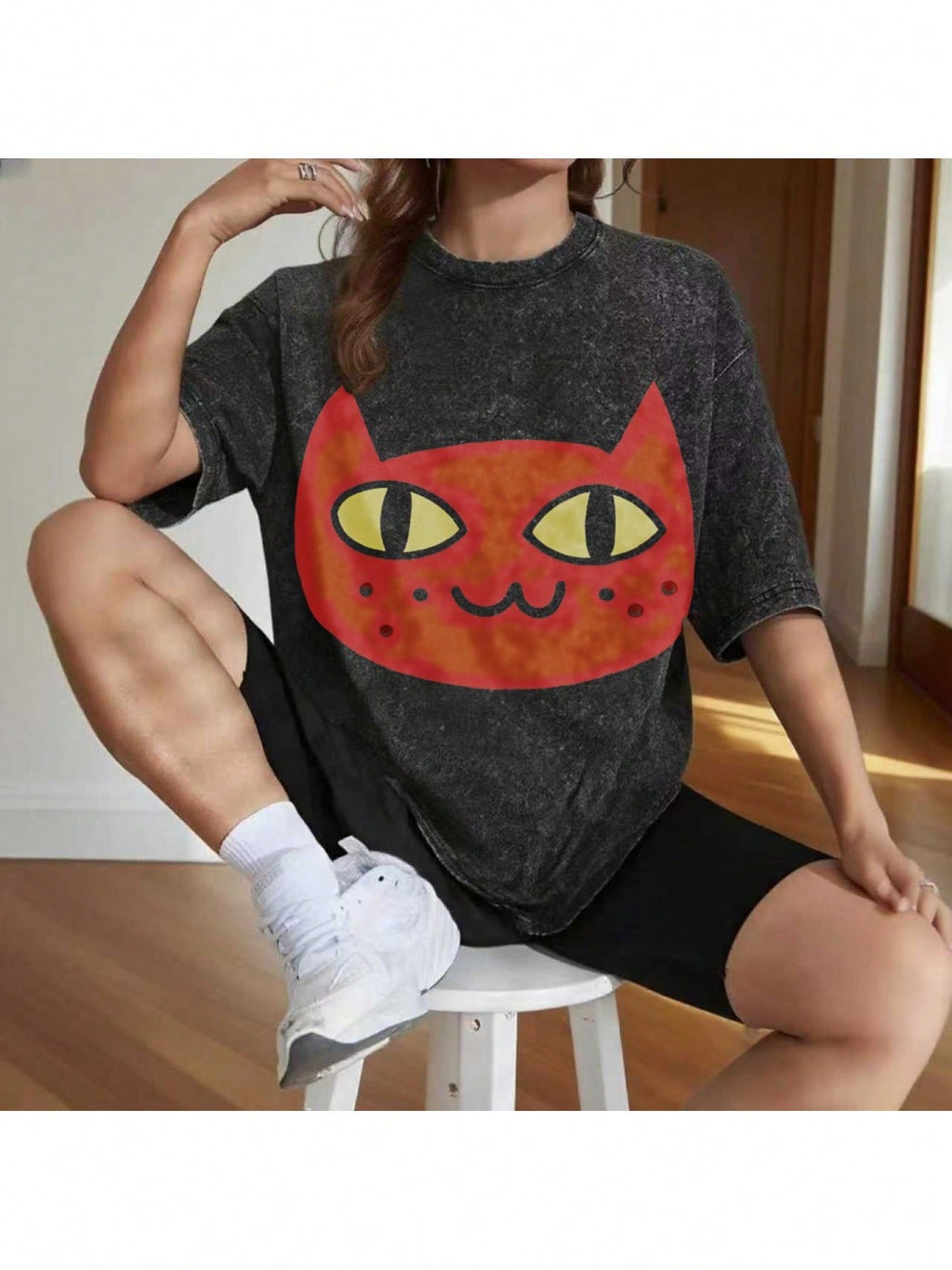 Unisex Marline  Cat Pullover Design T-Shirt Graphic T-Shirt Retro Luxury Designer Men's Large T-Shirt Tingge Special1:1