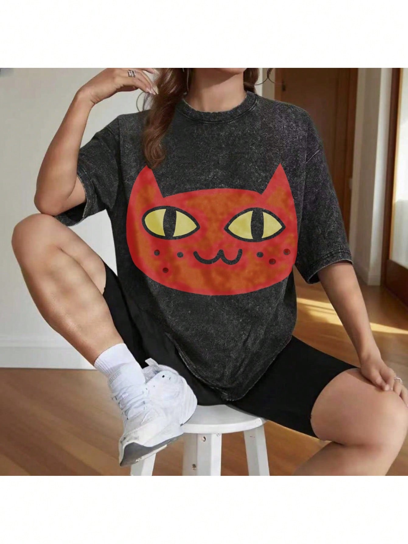 Unisex Marline  Cat Pullover Design T-Shirt Graphic T-Shirt Retro Luxury Designer Men's Large T-Shirt Tingge Special1:1