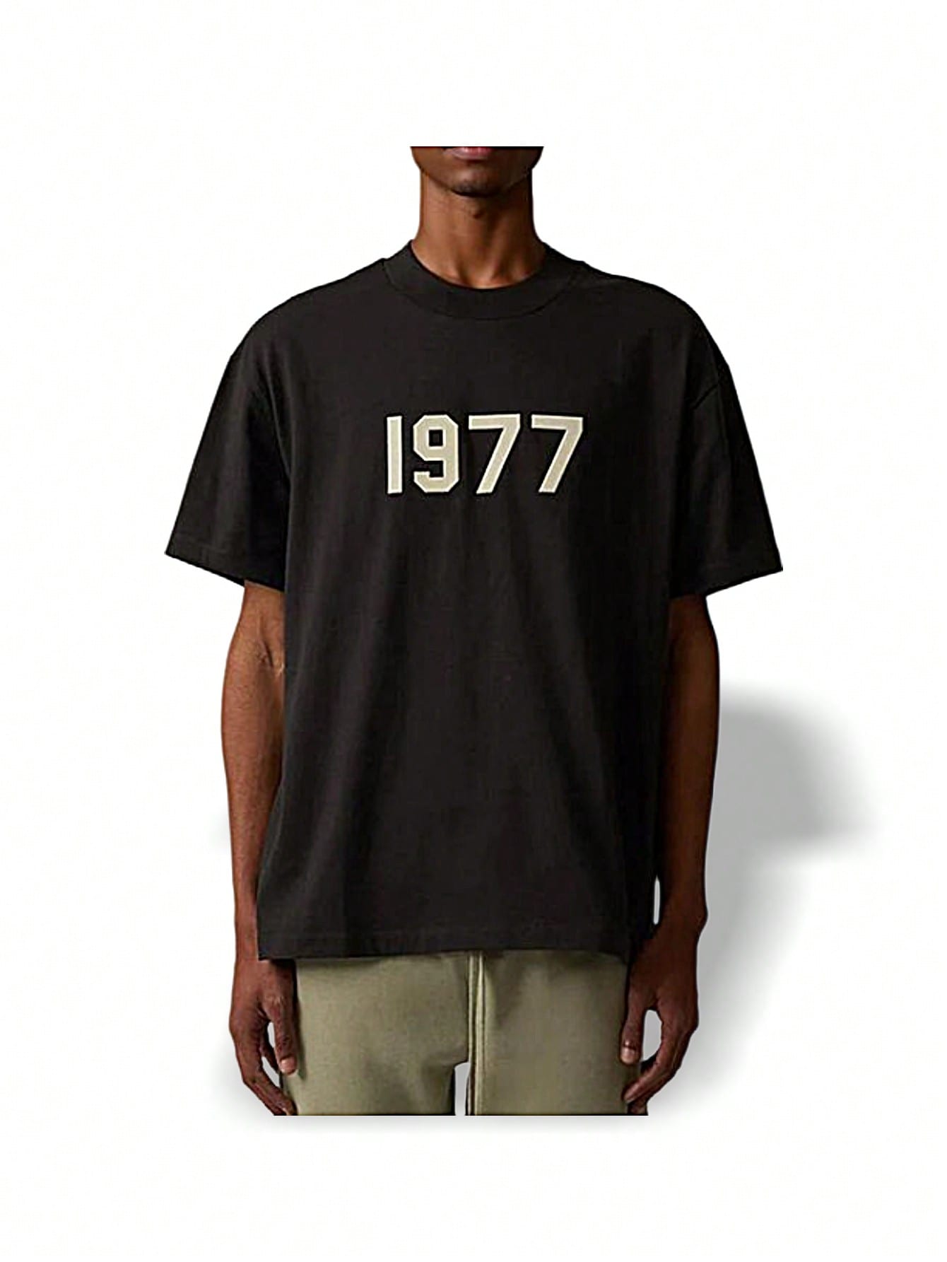 Fear of God Essentials Jersey T-Shirt Breathable Stretch Logo Versatile Running Sports School Unisex Iron Black 125BT212000F1:1