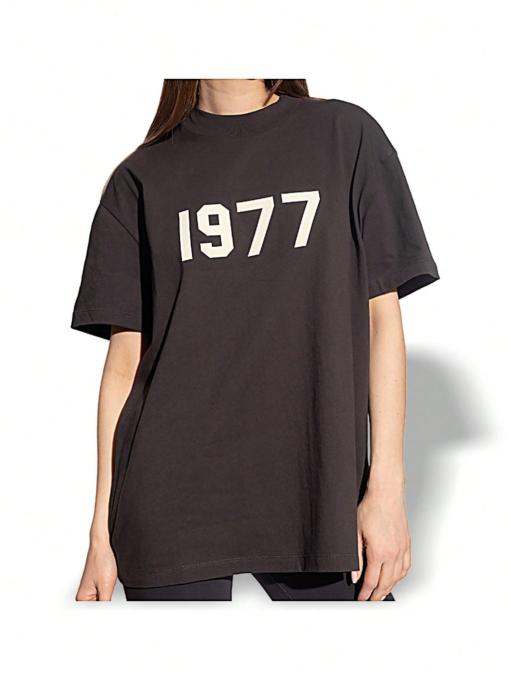 Fear of God Essentials Jersey T-Shirt Breathable Stretch Logo Versatile Running Sports School Unisex Iron Black 125BT212000F1:1