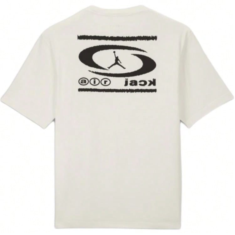 Jordan X Collaboration Comfortable Crew Neck Pullover Short Sleeve T-Shirt Beige Tops Men1:1