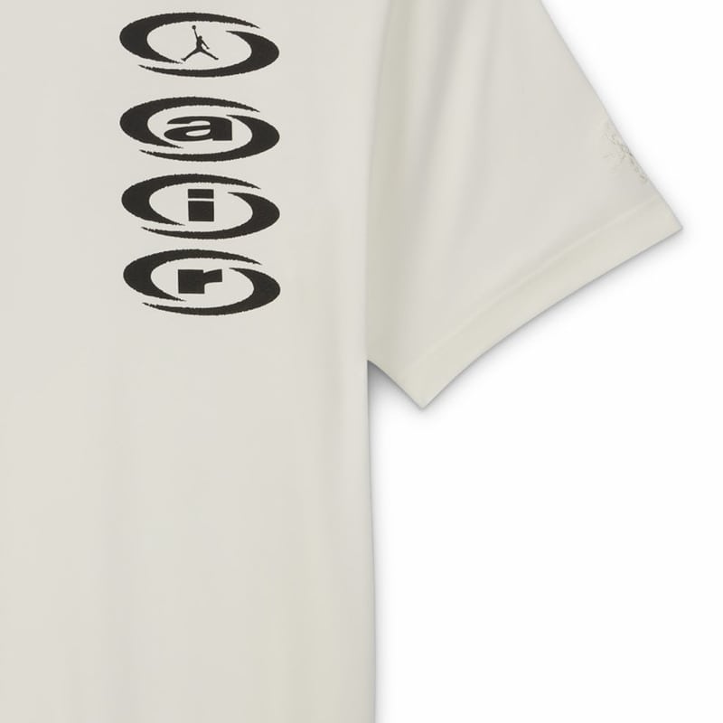 Jordan X Collaboration Comfortable Crew Neck Pullover Short Sleeve T-Shirt Beige Tops Men1:1