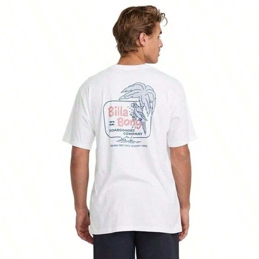 Billabong Boardshort Co Palm Short Sleeve Tee – White Surf Heritage Crew Neck1:1