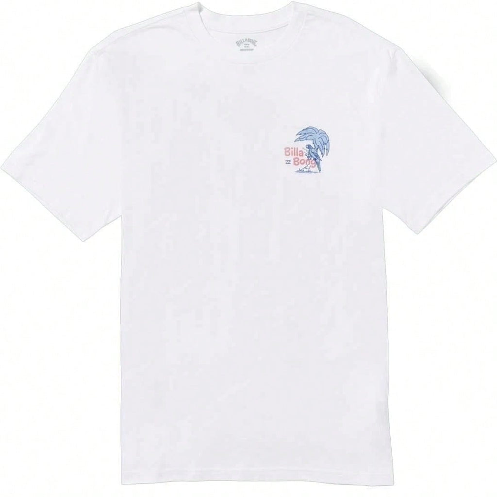 Billabong Boardshort Co Palm Short Sleeve Tee – White Surf Heritage Crew Neck1:1