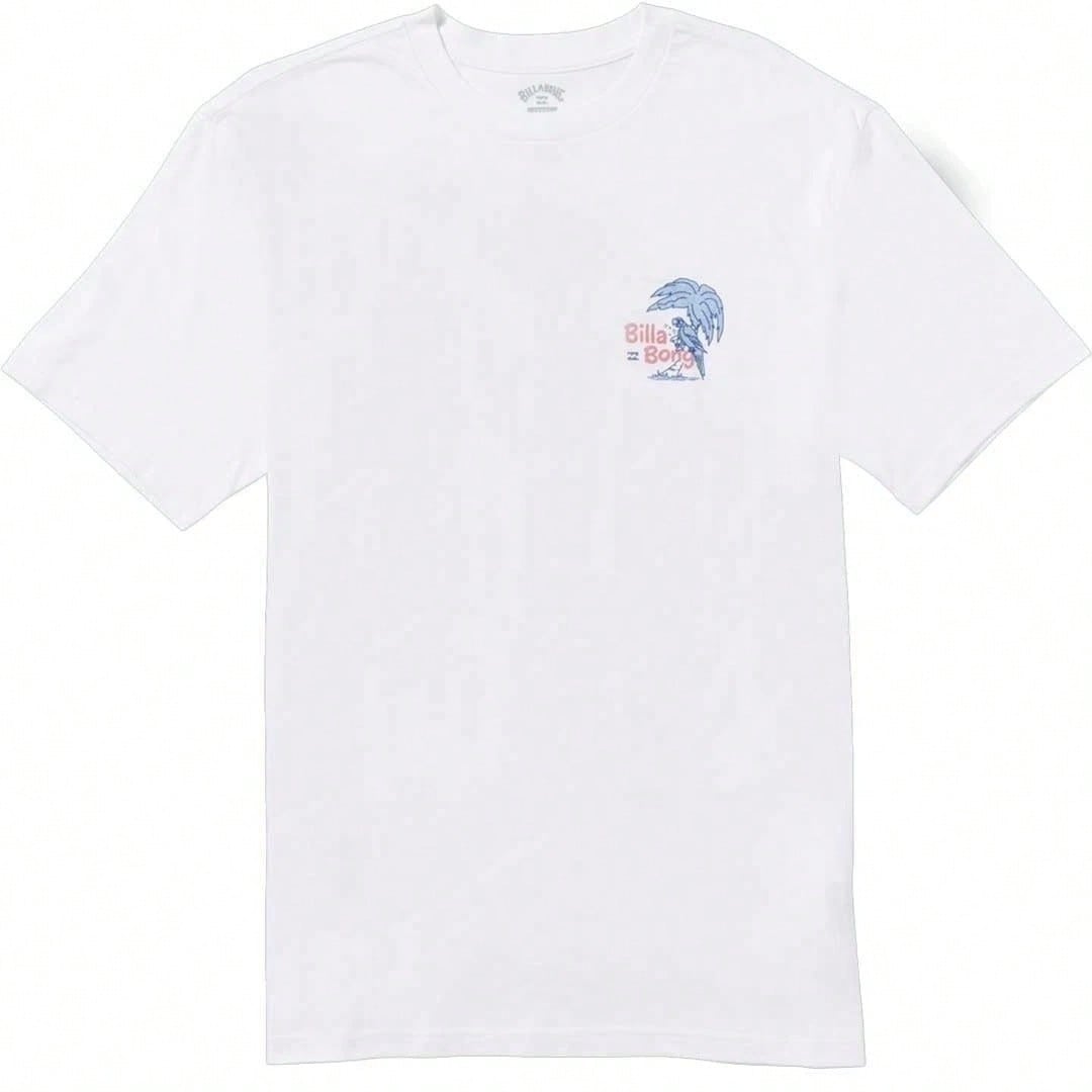 Billabong Boardshort Co Palm Short Sleeve Tee – White Surf Heritage Crew Neck1:1