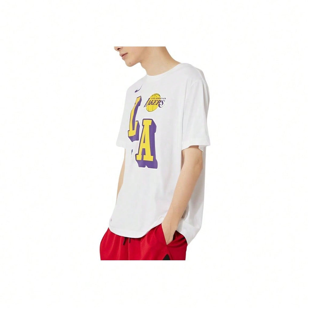 Basketball Sports Crew Neck Short Sleeve T-Shirt White Tops Men1:1