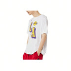 Basketball Sports Crew Neck Short Sleeve T-Shirt White Tops Men1:1