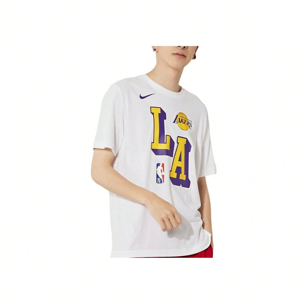 Basketball Sports Crew Neck Short Sleeve T-Shirt White Tops Men1:1