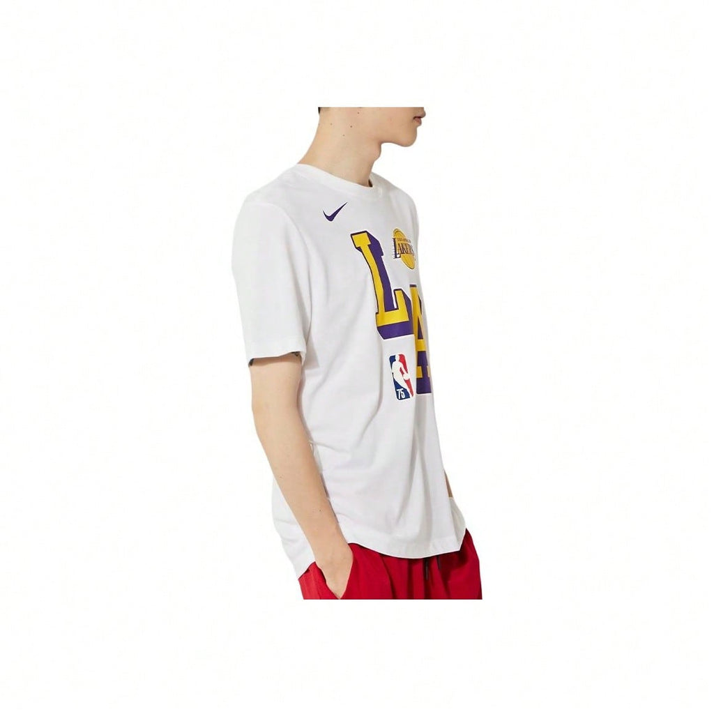 Basketball Sports Crew Neck Short Sleeve T-Shirt White Tops Men1:1