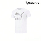 Puma Sports Logo Print Short Sleeve T-Shirt White Tops Men1:1