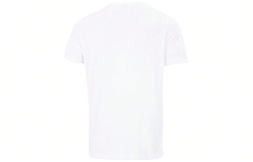Puma Sports Logo Print Short Sleeve T-Shirt White Tops Men1:1