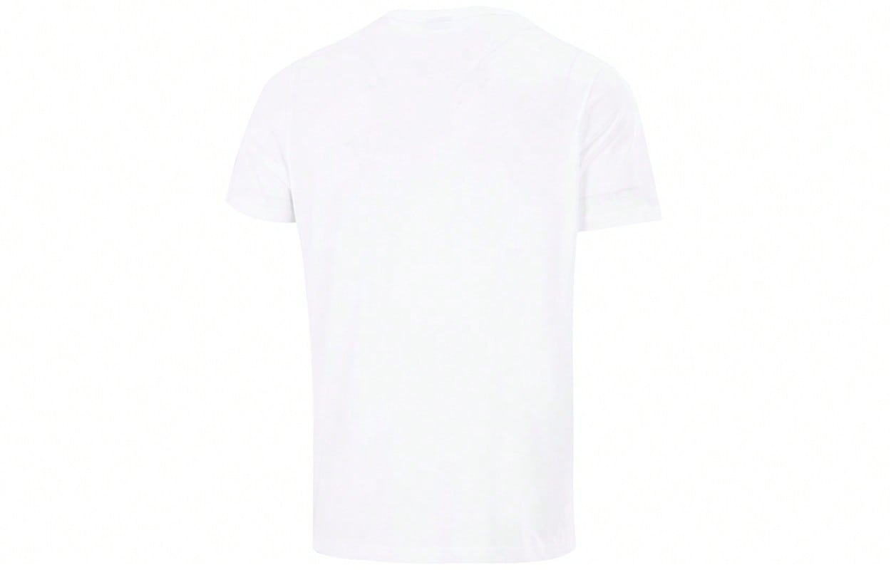 Puma Sports Logo Print Short Sleeve T-Shirt White Tops Men1:1
