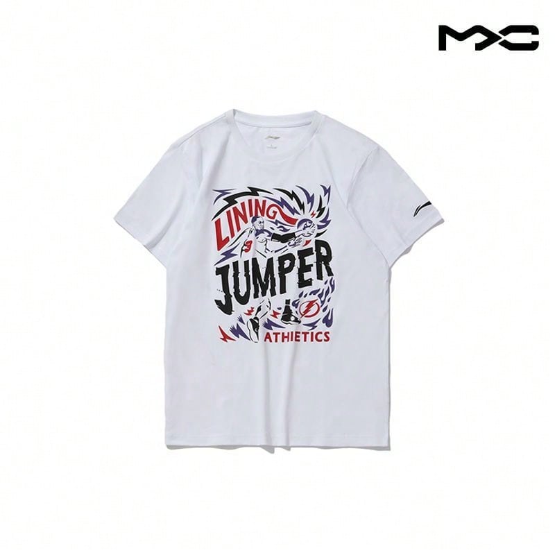 Printed Casual Sports Loose Round Neck Short Sleeve T-Shirt White Tops Men1:1