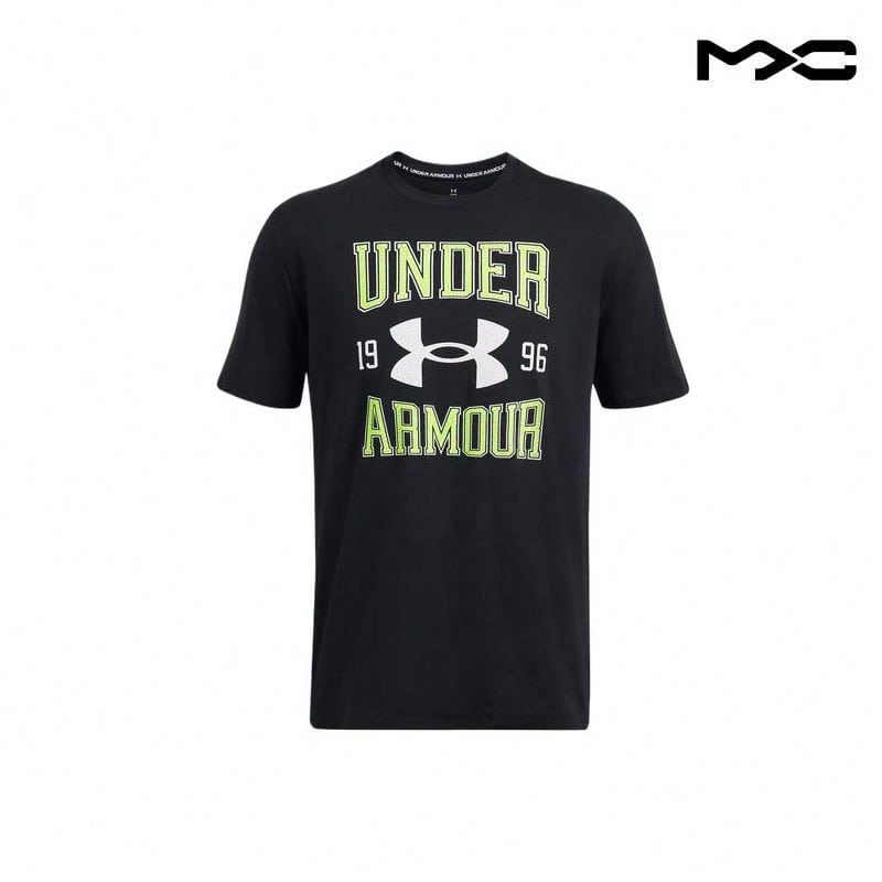 Vintage Letter Logo Print Crew Neck Short Sleeve T-Shirt Black Tops Men1:1