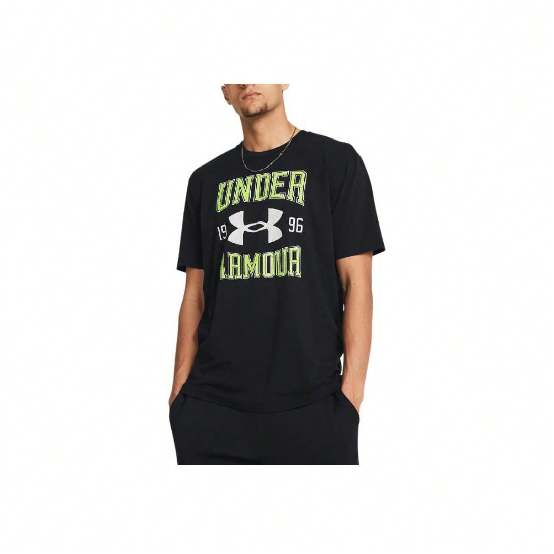 Vintage Letter Logo Print Crew Neck Short Sleeve T-Shirt Black Tops Men1:1