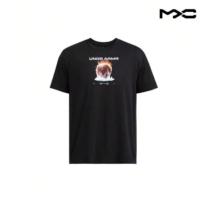 Fire Ice High Weight Basketball Short Sleeve T-Shirt Black Tops Men1:1