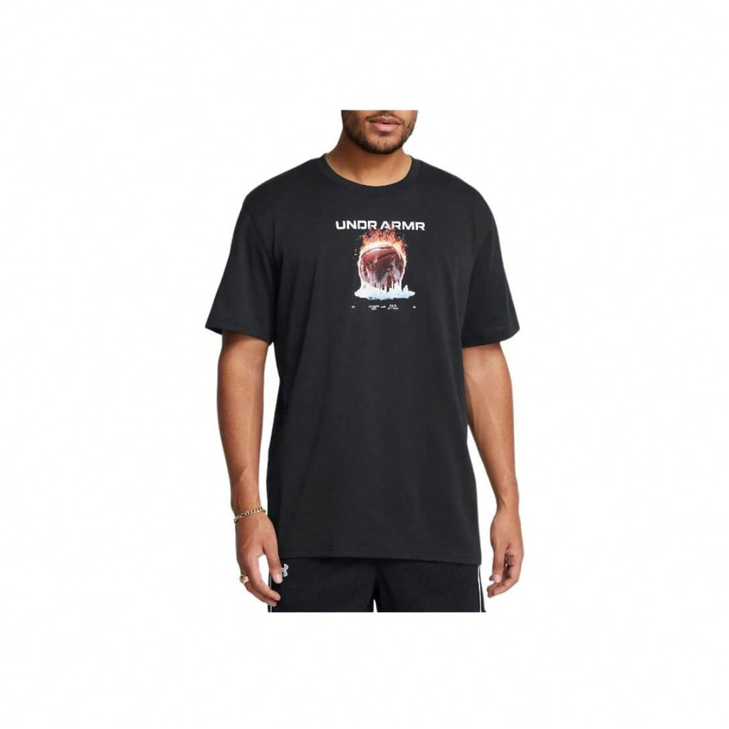 Fire Ice High Weight Basketball Short Sleeve T-Shirt Black Tops Men1:1