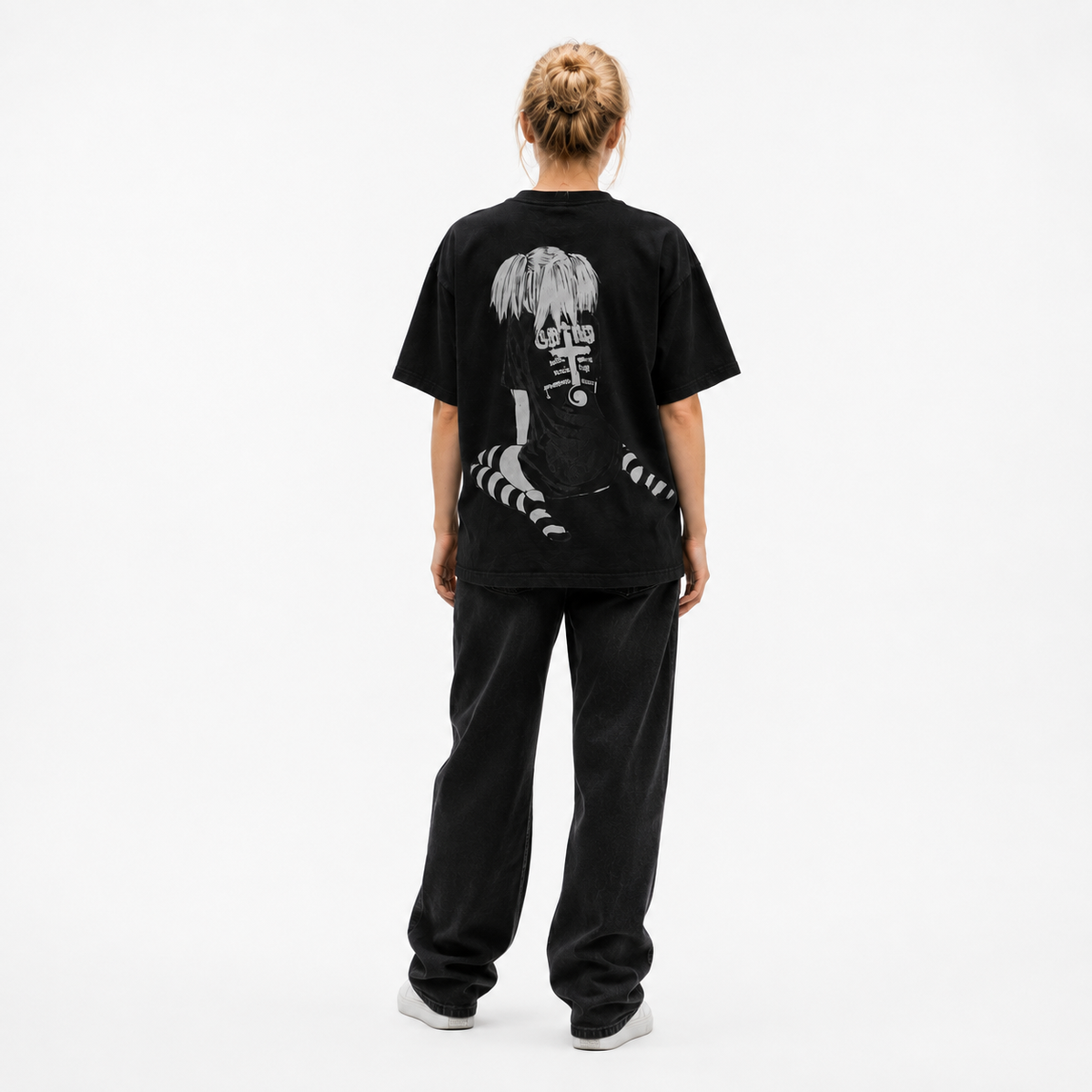 Pure Cotton Double-Sided Anime Print Short-Sleeve T-Shirt – *Death Note* Oversized Street-Style Top for Women