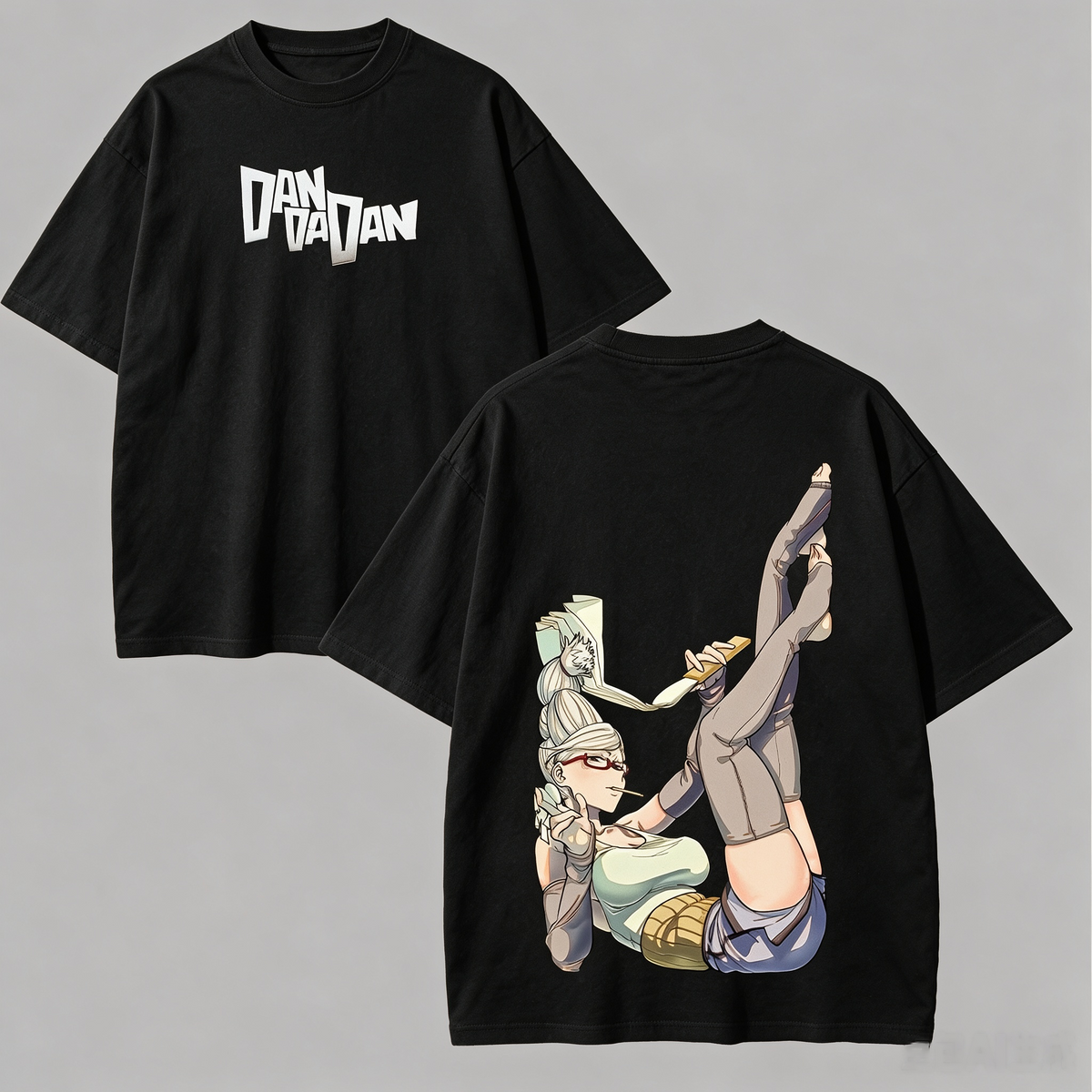 Pure Cotton Reversible *Dandadan* Anime Short-Sleeve T-Shirt – Oversized, Loose-Fit Women's Streetwear Top