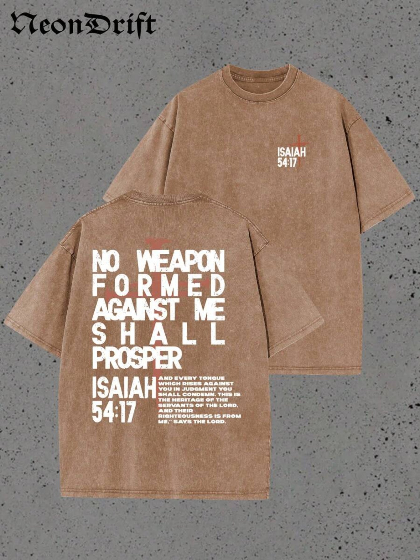 Y2K, NO FORMED AGAINST ME SHALL PROSPER, 54:17, My Love | Retro Washed Heavy T-Shirt, Multiple Colors, Casual Style, Crew Neck, Slight Stretch, Perfect for All-Season, Regular Fit, Ideal Surprise Gift for Family and Friends