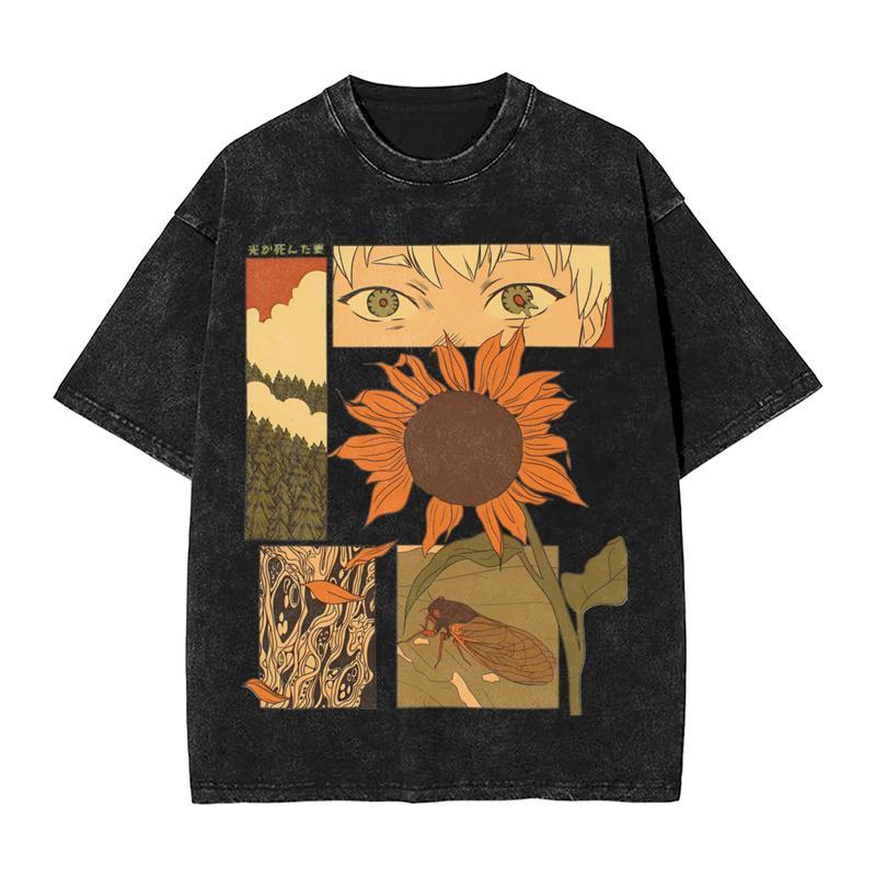 Men T-Shirt The Summer Hikaru Died  Washed T-Shirts Trendy Cool  Summer Tee Shirt Streetwear Design Cotton Clothes Birthday Gift