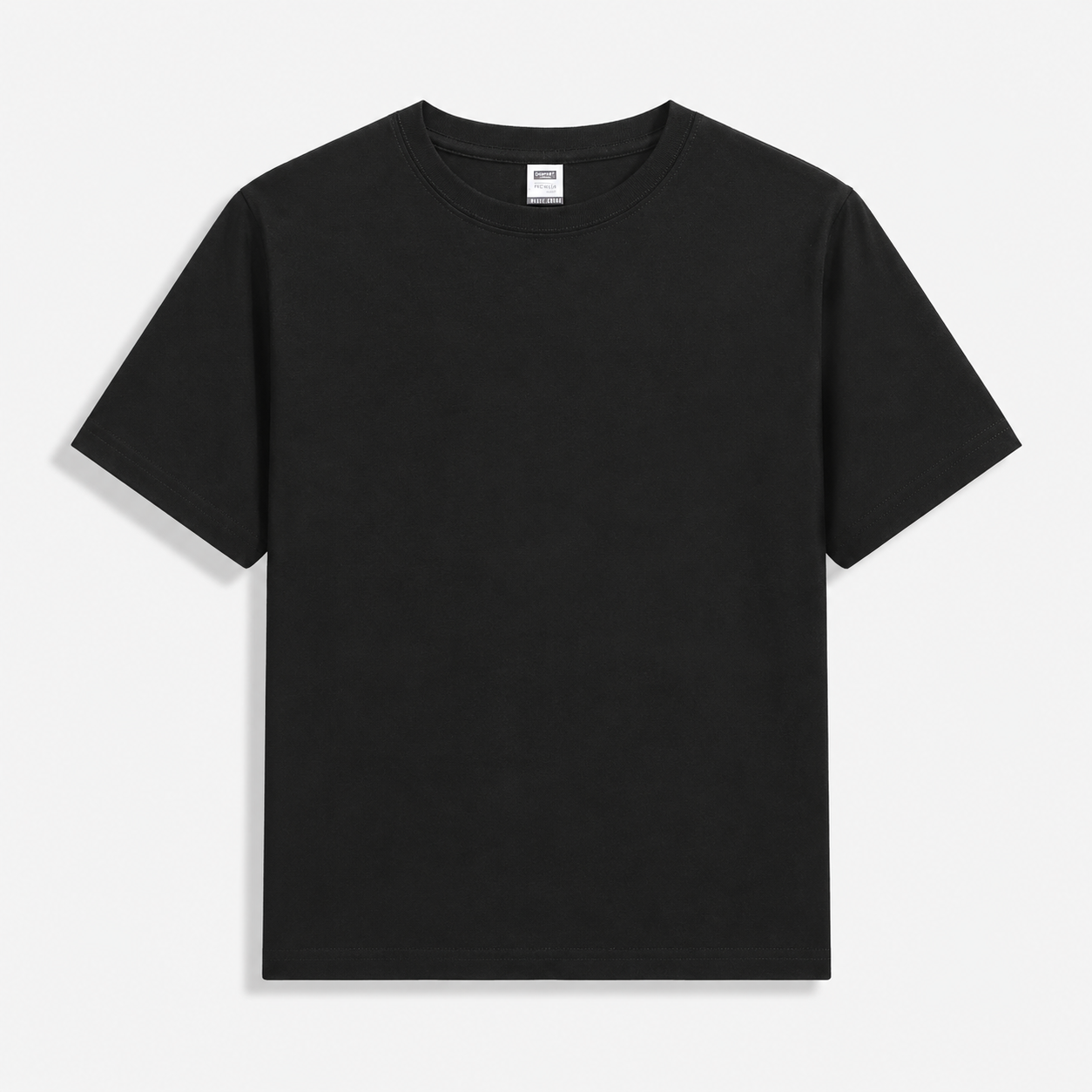 Classic American-style basic cropped cotton T-shirt; made from 180g combed cotton for a structured, flattering fit; slim-fit, short-sleeved, crew-neck design.