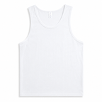 Men's 100% White Cotton Crew-Neck Tank Top – Casual Sleeveless Basic T-Shirt
