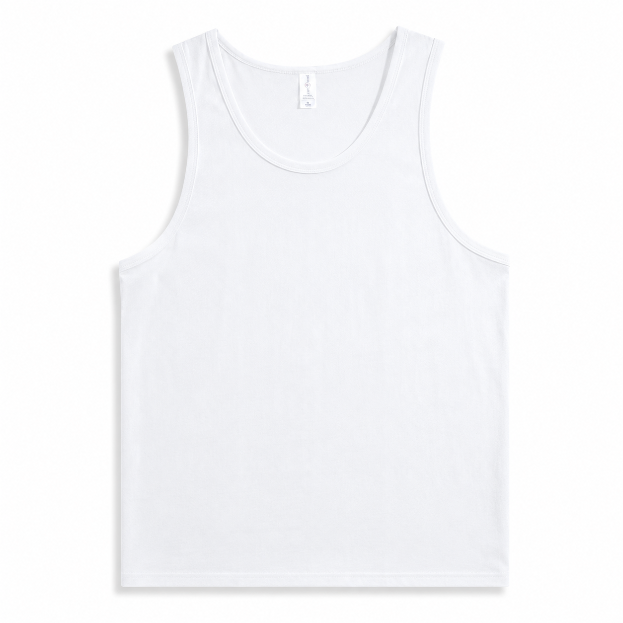 Men's 100% White Cotton Crew-Neck Tank Top – Casual Sleeveless Basic T-Shirt