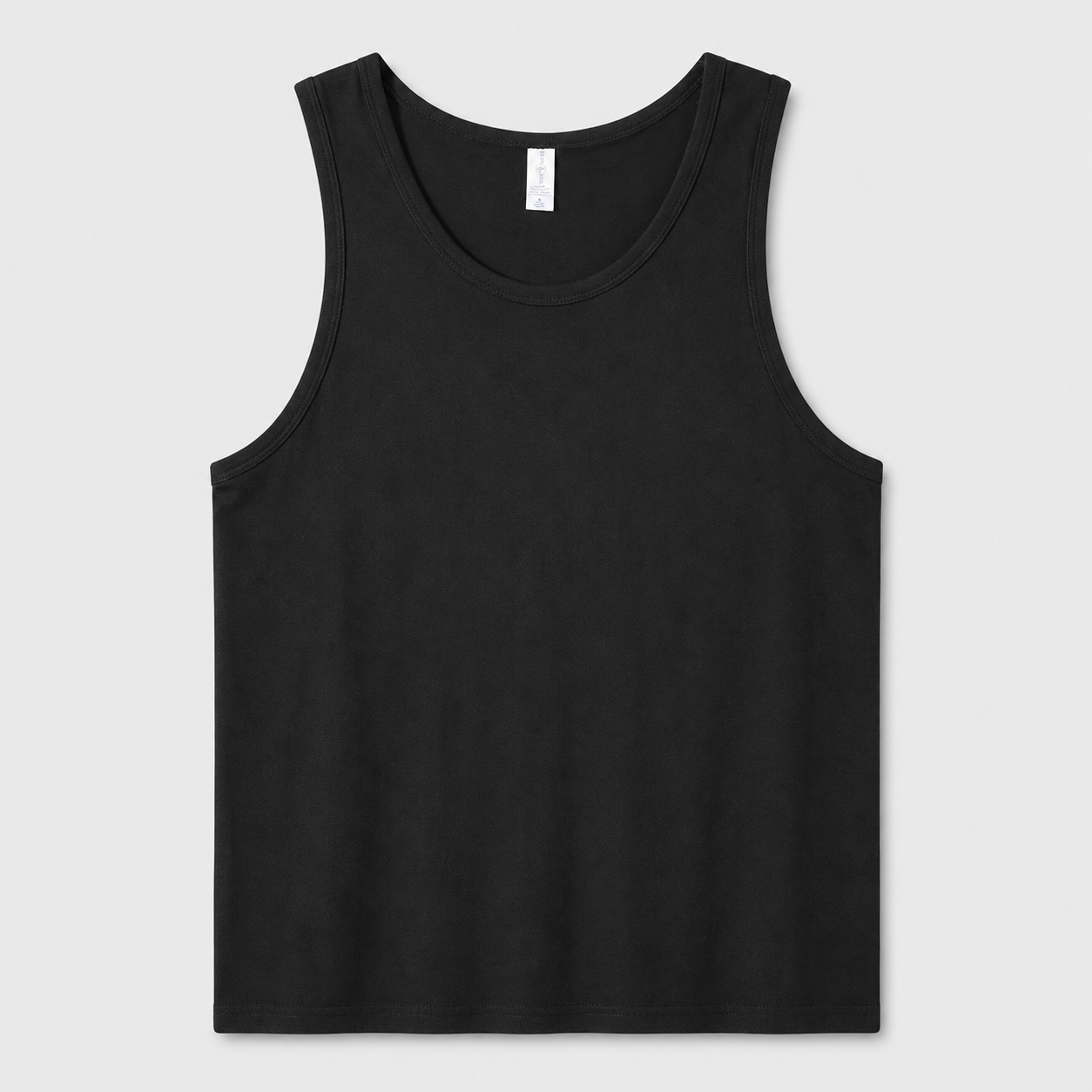 Men's 100% Cotton Black Crew-Neck Tank Top – Casual Sleeveless Sports T-Shirt (Basic Style)