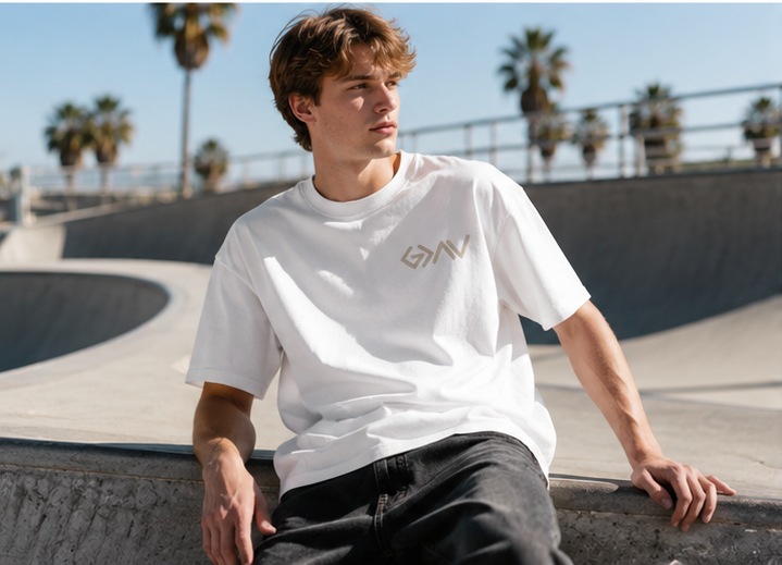 Vintage-Wash Oversized Short-Sleeve T-Shirt | Double-Sided Print Featuring Cross, Mountain, and Sun-Worship Motifs (Unisex)