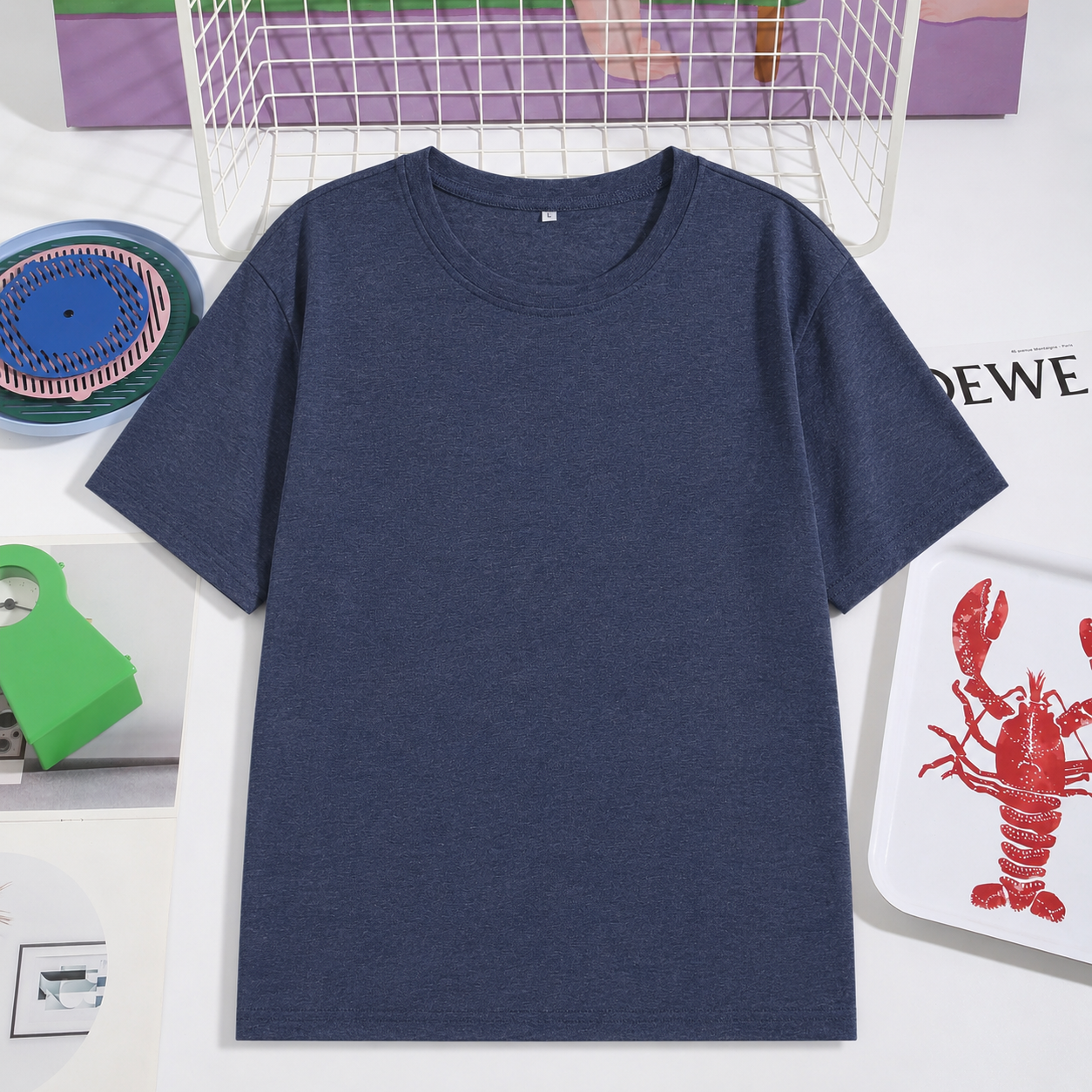 Women's Organic Colored Cotton Short-Sleeve Tee – Soft-Touch, Minimalist Crew Neck, Slim Fit; A Versatile Basic for Work and Daily Wear.