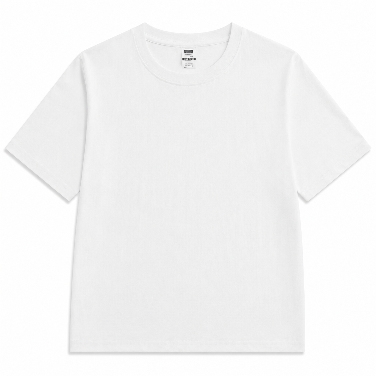 Classic American-style basic cropped cotton T-shirt; made from 180g combed cotton for a structured, flattering fit; slim-fit, short-sleeved, crew-neck design.