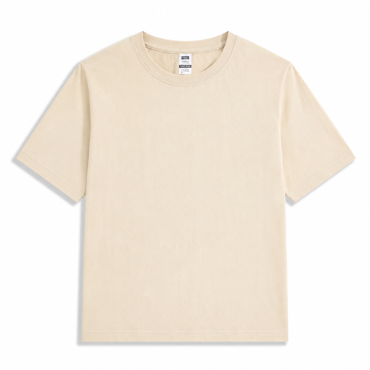 Classic American-style basic cropped cotton T-shirt; made from 180g combed cotton for a structured, flattering fit; slim-fit, short-sleeved, crew-neck design.