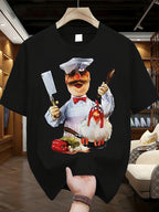 Men's DailyPlus size 5XL 6XL 100 Cotton breathable T-shirt 180g pure cotton with retro street print fashionable T-shirt comfortable and skin friendly material suitable for all seasons